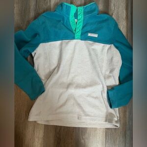 Columbia Turquoise and Mint Snap Fleece